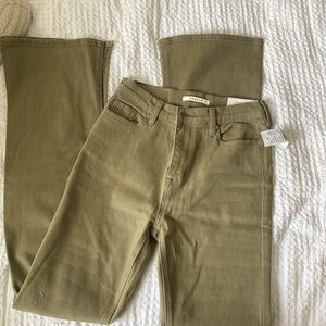 Pacsun High Rise Slim Flare Green Pants